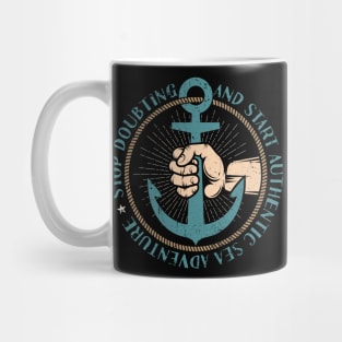 Vintage coat of arms with hand and anchor Mug